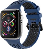 iMoshion Bandje Geschikt voor Apple Watch Bandje Series 1 / 2 / 3 / 4 / 5 / 6 / 7 / 8 / 9 / SE - 38 / 40 / 41 mm - iMoshion Sport band buckle - Blauw
