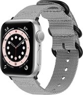 iMoshion Bandje Geschikt voor Apple Watch Bandje Series 1 / 2 / 3 / 4 / 5 / 6 / 7 / 8 / 9 / SE - 38 / 40 / 41 mm - iMoshion Nylon band - Grijs