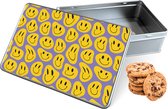 Boîte à biscuits Smileys Rectangle - Boîte de conservation 20x13x5 cm