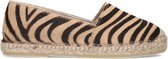 Manfield - Dames - Bruine harige zebraprint espadrilles - Maat 37