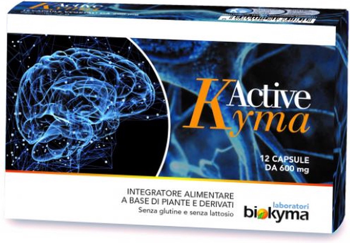 Active Kyma Concentratiehulp 12 capsules Biokyma - Geeft energie, verbetert geheugen, fysieke en mentale prestaties.