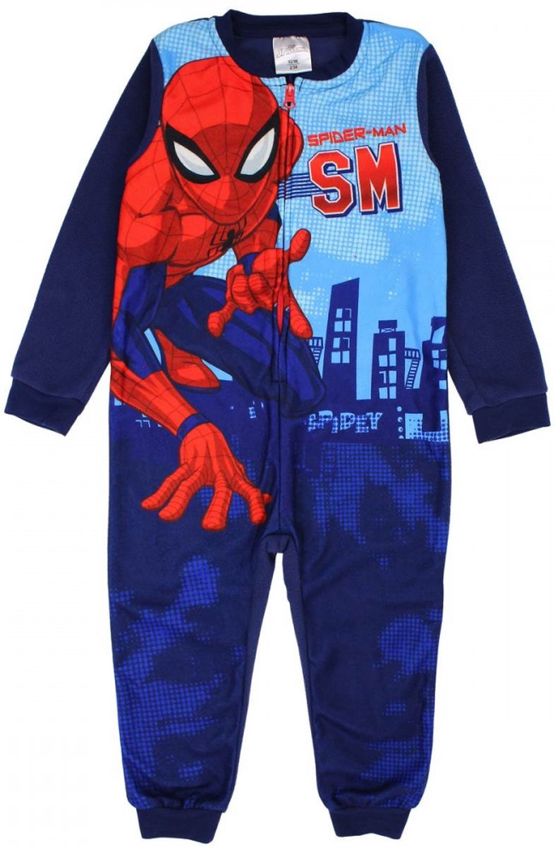 Marvel Spiderman Onesie - Pyjama - Fleece - Maat 92/98 - 2/3 jaar - Marvel