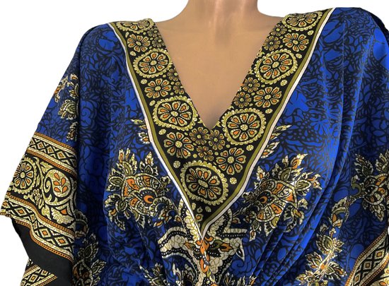 Blue Kaftan Maxi Dress Marine Style | Maison De Marrakech