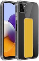 Cadorabo Hoesje geschikt voor Samsung Galaxy A22 5G in GEEL - Beschermhoes gemaakt van flexibel TPU silicone Cover Case met houder en standfunctie