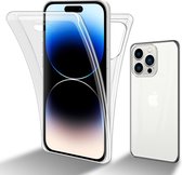 Cadorabo Hoesje geschikt voor Apple iPhone 14 PRO in TRANSPARANT - 360° Full Body Case Cover Beschermhoes Voor- en achterbescherming, all-round bescherming met displaybescherming
