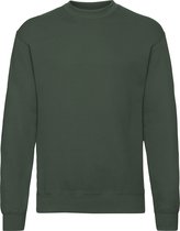 Bottle Green unisex sweater Classic Fruit of the Loom maat M