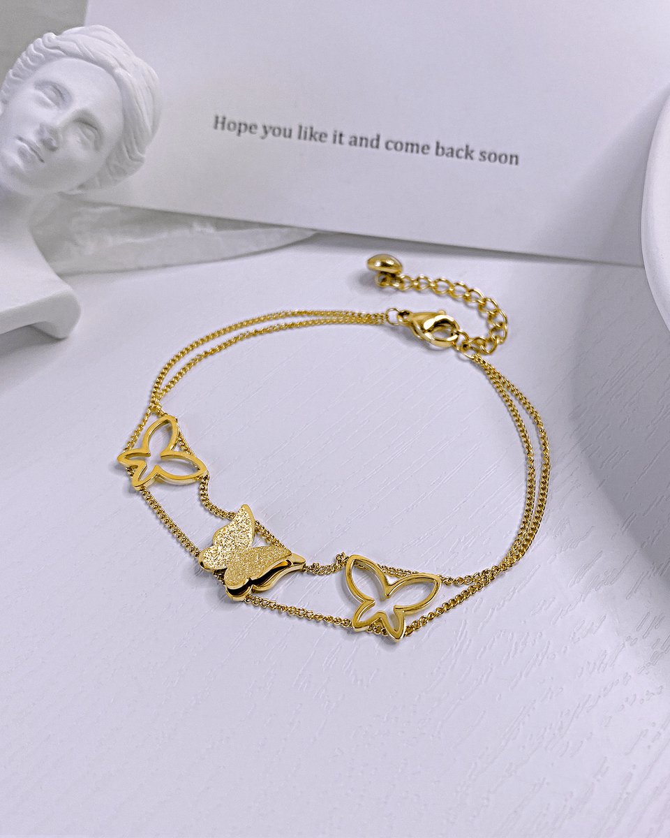 Nieuwe Design vlinder Gouden Armband voor Haar Romantisch Valentijn cadeau met geschenkzakje