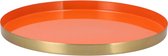 Daan Kromhout - Decoratieve dienblad - Oranje/Goud - 33x33x2,5cm - Groot - Kandelaar Store
