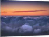 WallClassics - Drapeau - Ciel Oranje au-dessus des nuages - Photo 100x75 cm sur drapeau en polyester