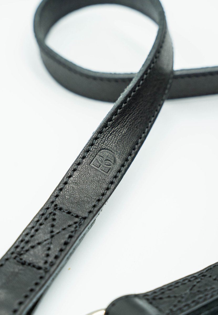 Boef The Label - Looplijn - Orginal zwart- uitlaat hondenriem - 150cm