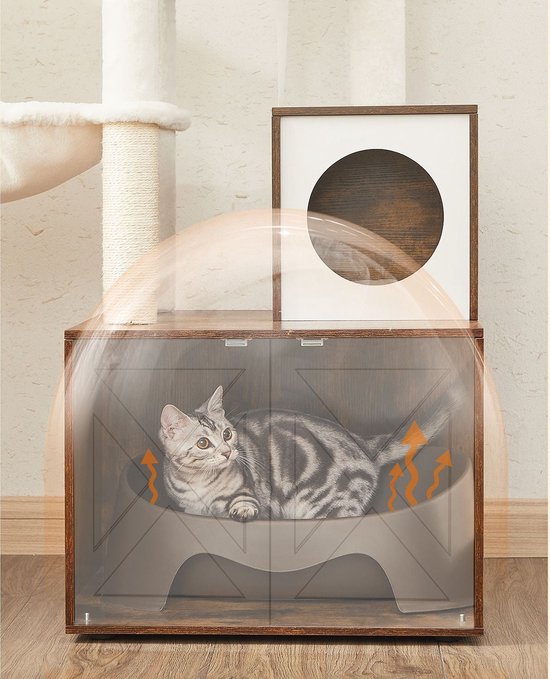Krabpaal met kattenbak ombouw 128 cm kopen