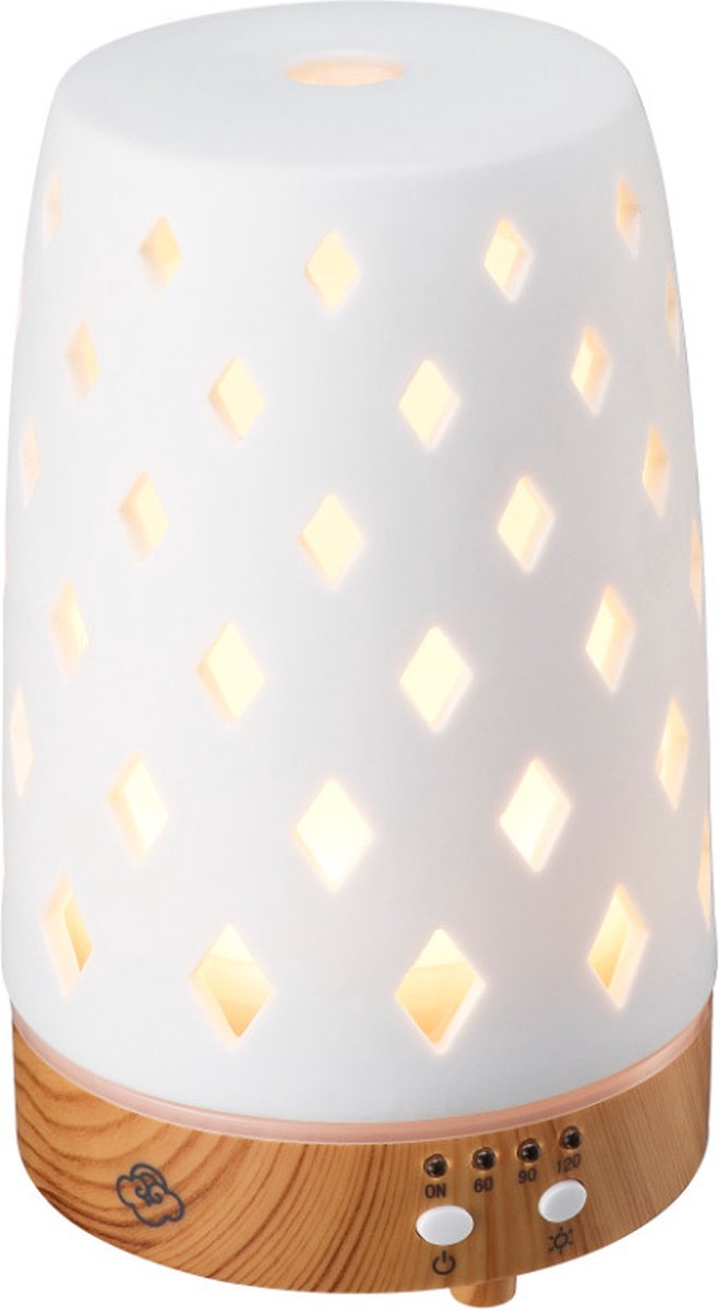 Serene House Ultrasonic Diffuser Diamond White Lightwood base 90ml - Aromatherapie