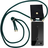 Cadorabo Hoesje geschikt voor Google PIXEL 3A in LEGER GROEN - Silicone Mobiele telefoon ketting beschermhoes met gouden ringen, koordriem en afneembare etui
