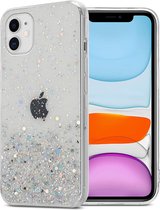 Cadorabo Hoesje geschikt voor Apple iPhone 11 PRO MAX in Transparant met Glitter - Beschermhoes van flexibel TPU silicone met fonkelende glitters Case Cover Etui