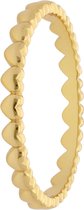 Lucardi Dames Zilveren goldplated ring met hartjes - Ring - 925 Zilver - Goudkleurig - 16 / 50 mm
