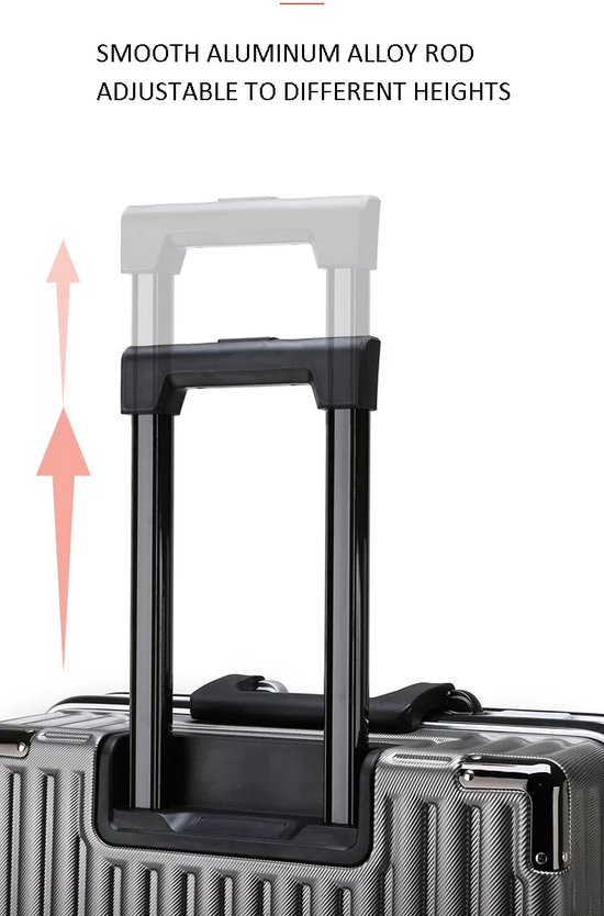 Handbagage Reiskoffer Spinner Aluminium Frame Koffer, Carbon Zwart