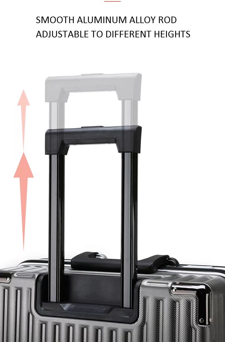 Design Handbagage Reiskoffer 20'', 50.8 cm Cabinbag, Spinner , Aluminium Magnesium Alloy Frame Koffer,( Zwart )