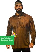 Indianen Verkleedshirt Heren - Maat L – Carnavalskleding Indiaan