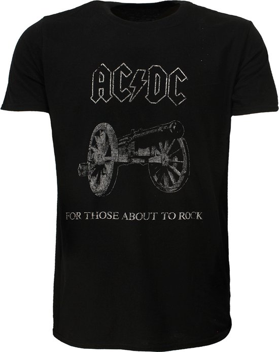 T-shirt Vintage AC/DC - For Those About To Rock - Taille Enfant 11/12 Ans - Noir - Occasion Très Bon état