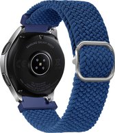 Strap-it Smartwatch bandje 20mm - geweven / gevlochten nylon bandje geschikt voor Polar Ignite / Ignite 2 / 3 / Unite / Pacer - Amazfit Bip / GTS / GTR 42mm - Huawei watch GT 2 42mm / GT 3 42mm / GT 3 Pro 43mm - blauw