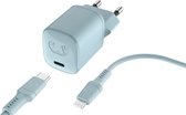 Mini Chargeur USB-C PD // 20W + Câble Lightning - Blue
