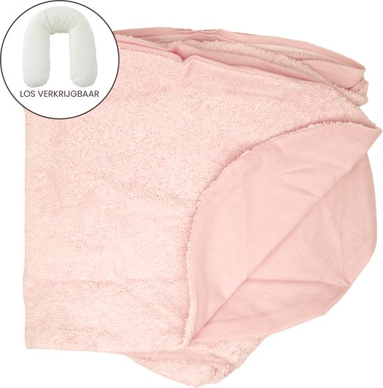 Form Fix XL Voedingskussenhoes - Body Pillow Kussensloop - Zwangerschapskussen hoes - Zijslaapkussen hoes - Badstof/Katoen Hoes - Shadow Pink