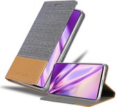 Cadorabo Hoesje geschikt voor Samsung Galaxy M31s in LICHTGRIJS BRUIN - Beschermhoes met magnetische sluiting, standfunctie en kaartvakje Book Case Cover Etui