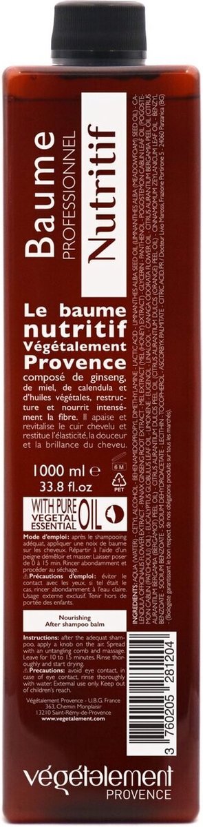 Conditioner voedend - 1000 ml - Végétalement Provence