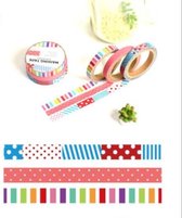masking tape Dot Stripe decoration washi paper tape - 7 mm x 5 m - 3 rouleaux
