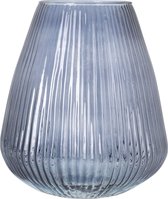 Excellent Houseware glazen vaas / bloemen vazen - blauw - 25 x 37 cm