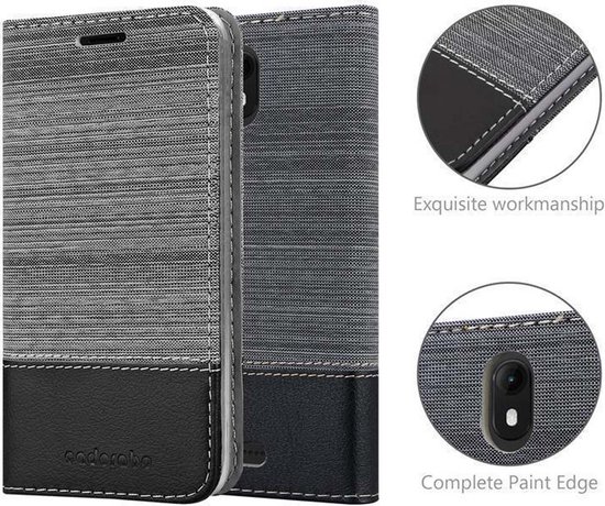 Étui Cadorabo pour WIKO VIEW GO en GRIS NOIR - Étui de protection avec fermeture magnétique