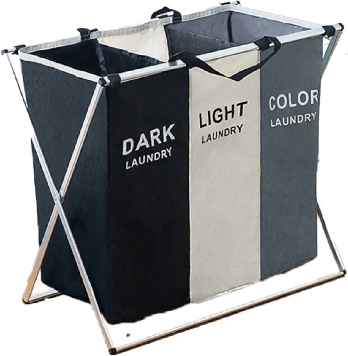Bolture Wasmand 3 Vakken - Wassorteerder - Laundry Basket - Wasbox - Organizer - Opvouwbaar - 90L