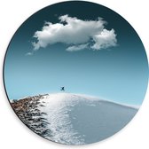 Dibond Muurcirkel - Sneeuwgebergte - 30x30 cm Foto op Aluminium Muurcirkel (met ophangsysteem)