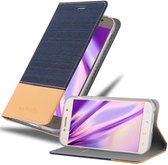 Cadorabo Hoesje voor Samsung Galaxy A3 2017 in DONKERBLAUW BRUIN - Beschermhoes met magnetische sluiting, standfunctie en kaartvakje Book Case Cover Etui