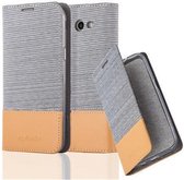 Cadorabo Hoesje geschikt voor Samsung Galaxy J7 2017 US Version in LICHTGRIJS BRUIN - Beschermhoes met magnetische sluiting, standfunctie en kaartvakje Book Case Cover Etui