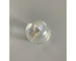 Aura Angel bal bergkristal met titanium / regenboogkleuren 2 cm
