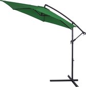 Parasol Kingsleeve avec Pied & Housse - Guirlande Ø 330 cm - Vert