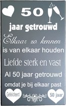 Spreukenbord Huwelijk geschenk - 50 - 40 - 30 - 25 Jaar getrouwd - Feest - Tekstbord -Gepersonaliseerd Cadeau