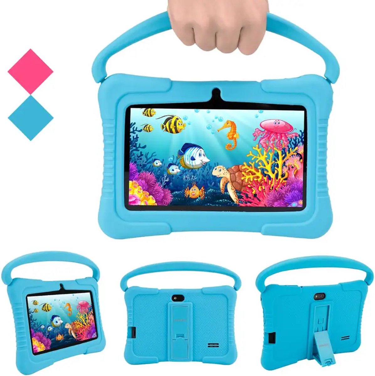 Yousupply Kindertablet - Tablet - 7 Inch - Nieuw model - Android 10.0 - Langdurig gebruik - Kids Proof - Alternatief Kurio - 16GB - Kindertablet vanaf 3 jaar - Kinder Tablet- Videoland - Netflix - Gratis Beschermende Hoes - Roze