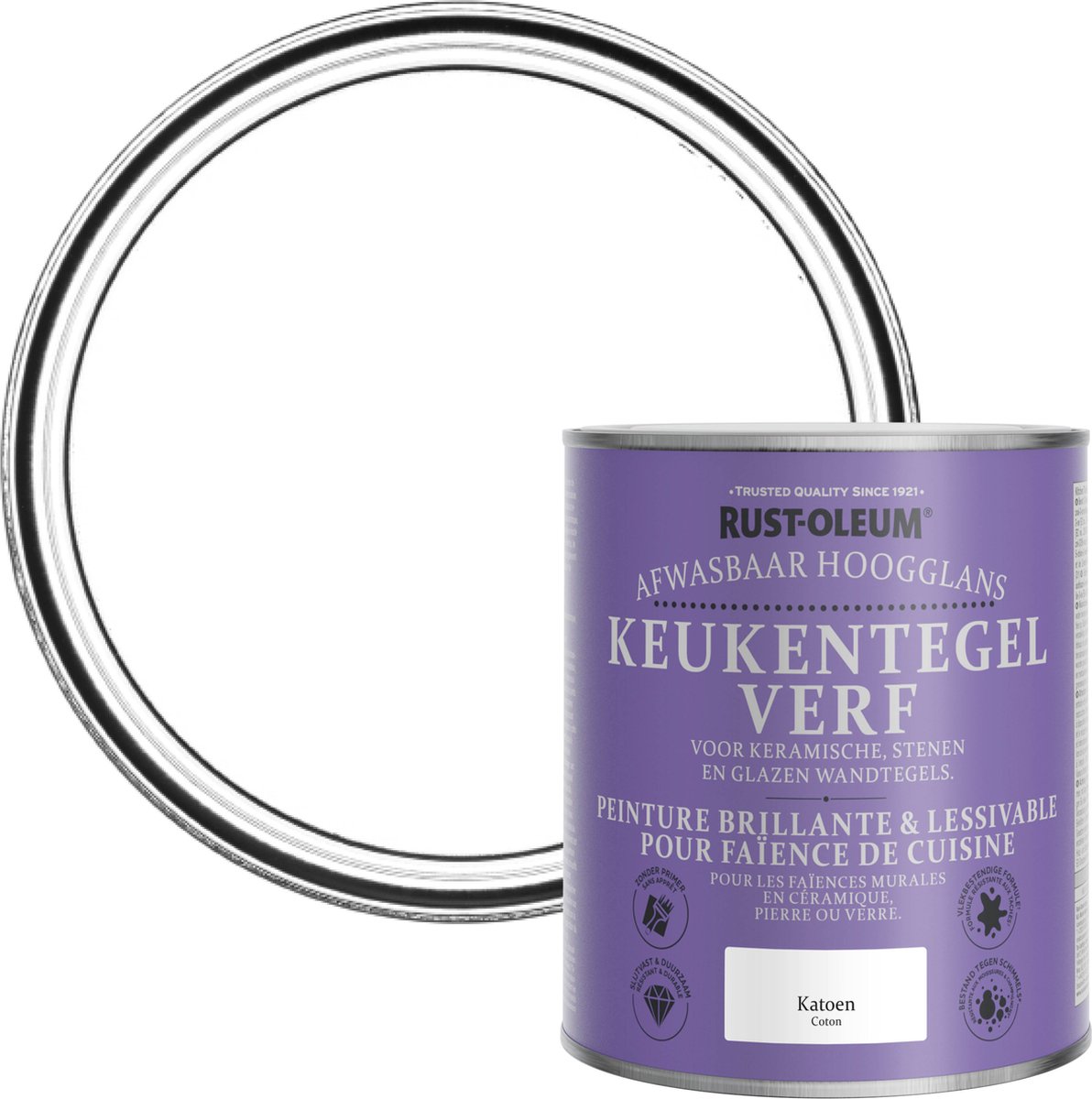 Rust-Oleum Wit Keukentegelverf Hoogglans - Katoen 750ml