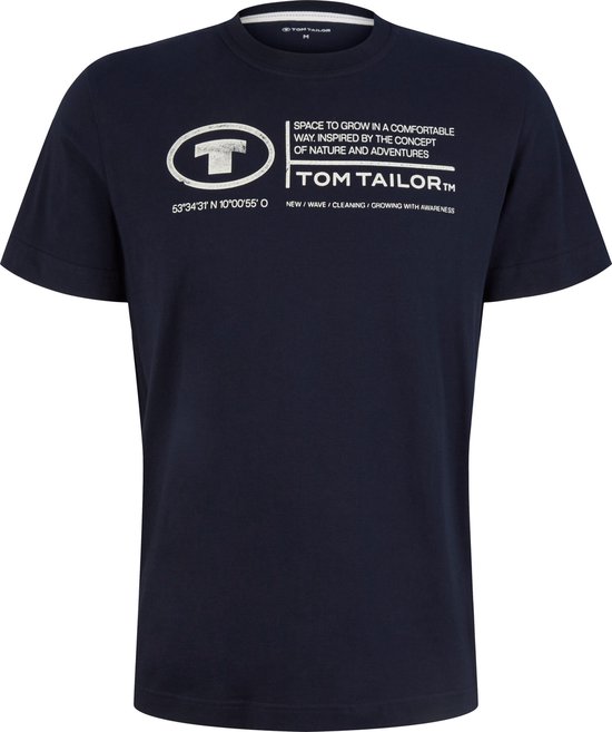TOM TAILOR printed crewneck t-shirt Heren T-shirt - Maat 3XL