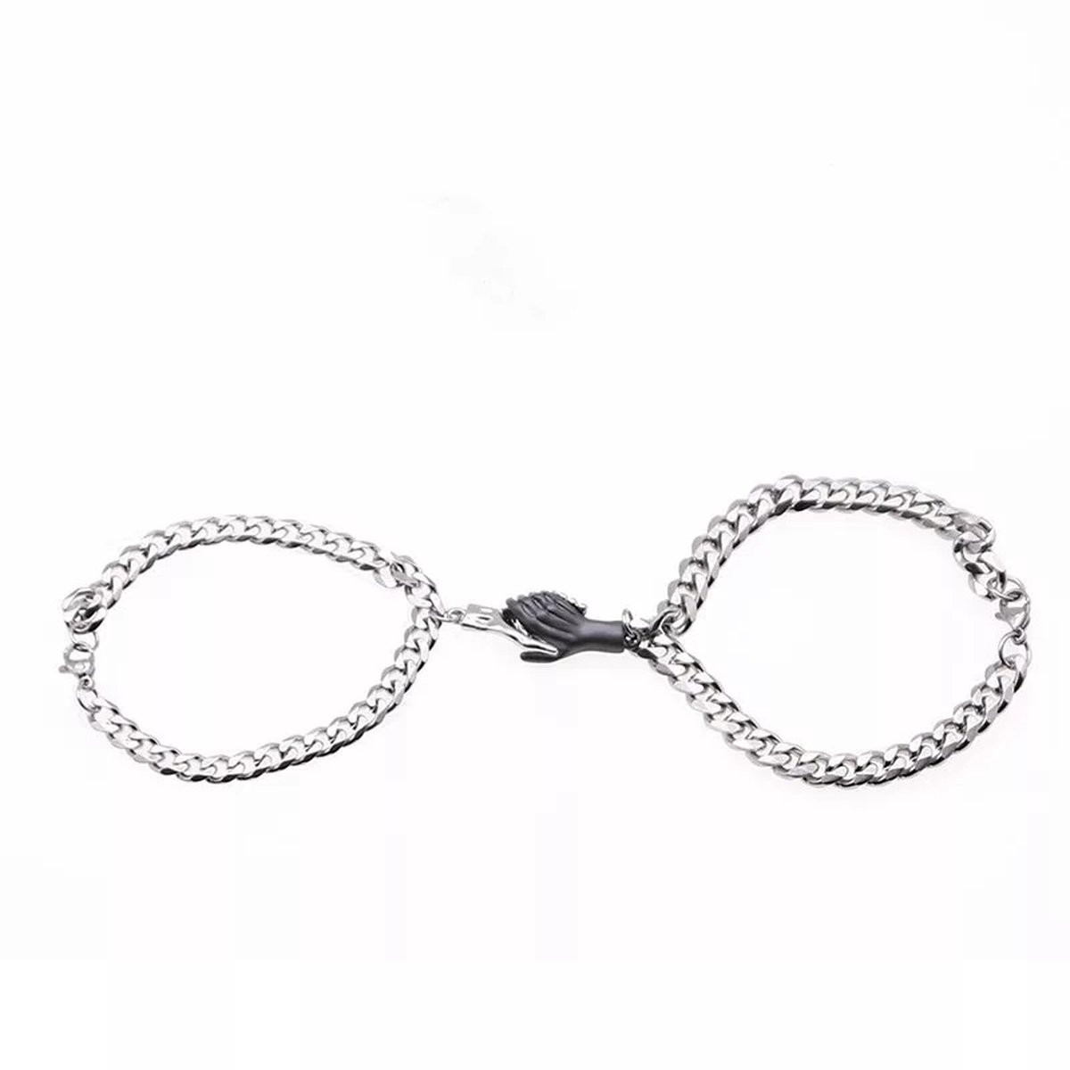EmmyRovi - Magnetische Vriendschapsarmbanden - Koppelarmbanden voor 2 Personen - Zilverkleurig - Cadeau voor Beste Vriendin of Partner
