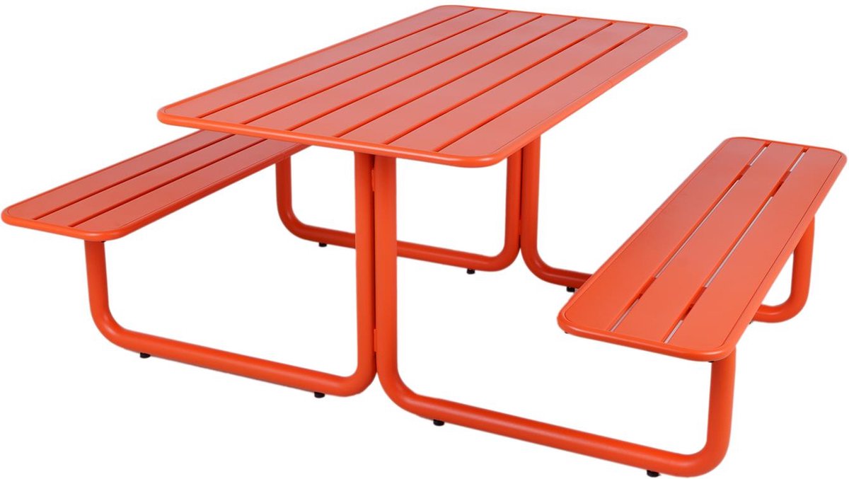 Maximavida Metalen Picknicktafel Max Oranje - 150 Cm