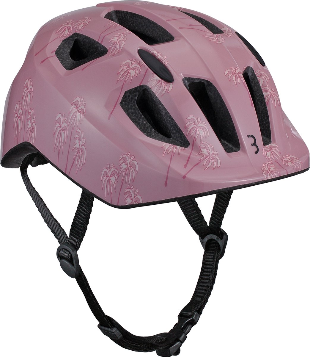 BBB Cycling Hero Kinderhelm Fiets Roze - Verstelbaar - Wasbare Padding - Fietshelm Meisjes en Jongens - Fietshelm Kinderen - Pink Palmtrees - Maat S - BHE-172