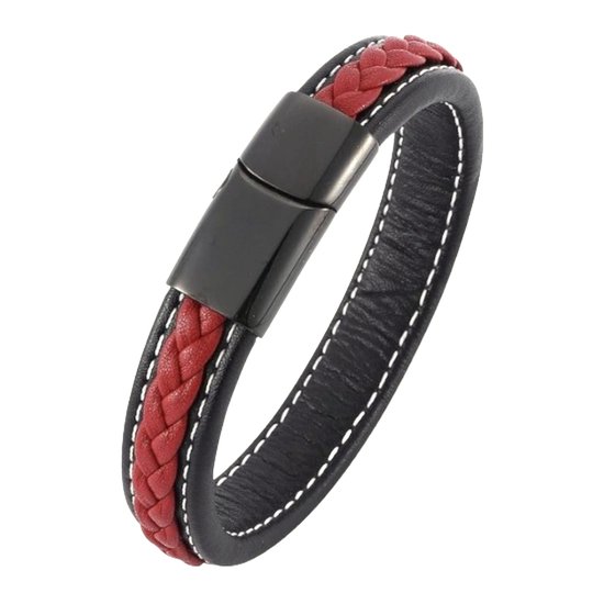 Zwarte leren armband Viking Vegvisir Kompas Noordse Runen Lederen Armband Armreif voor Heren