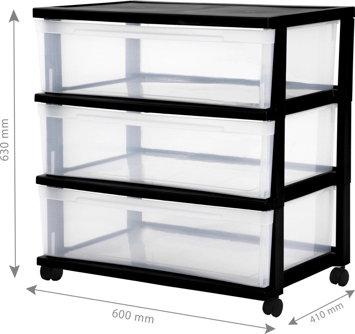 Iris Ohyama, Kast met lades Handgrepen en geleiders / 4 lades Houten ladekast, Verstelbare plank, Design, Keuken - Chest of Drawer - CCT-9060 - witte eik