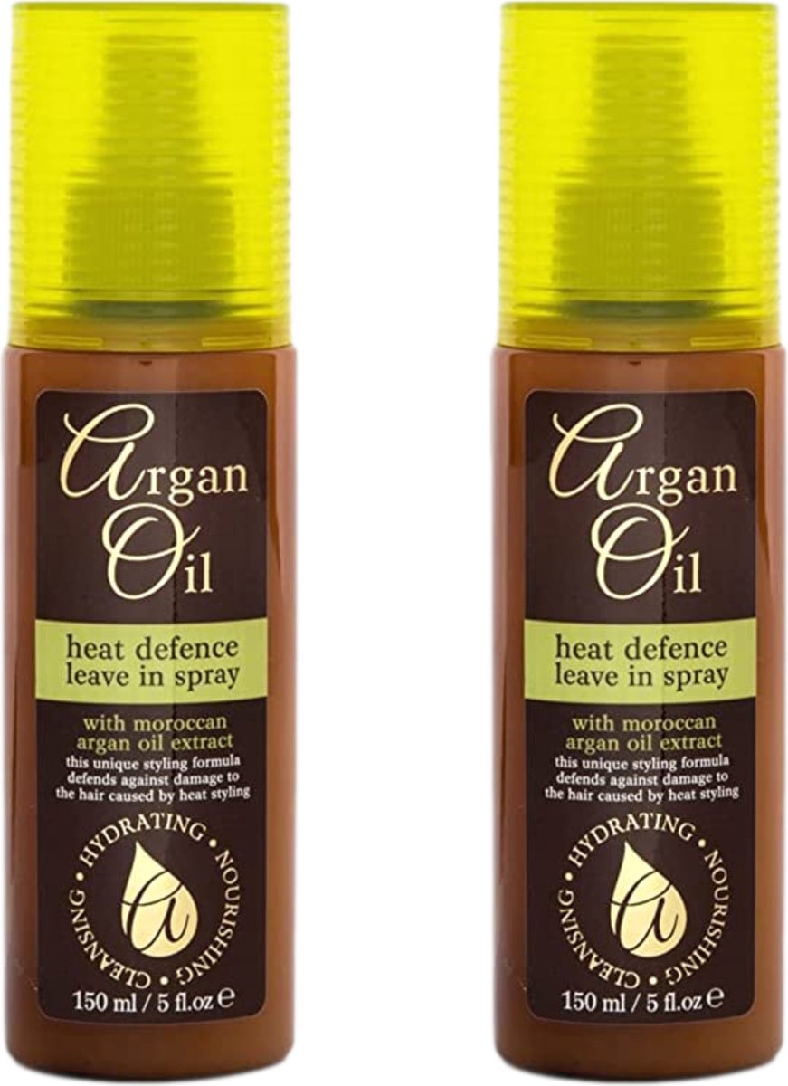 Argan Oil Heat Defence Leave In Spray - 2 Stuks - Glanzend Glad Haar - Heat Protection Spray - Hitte Bescherming Haarverzorging - 2x 150 ml