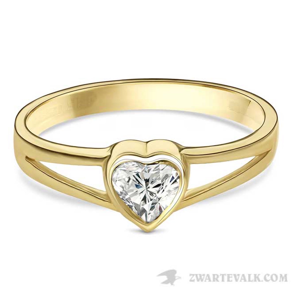 Juwelier Zwartevalk - 14 karaat gouden kinderring met zirkonia 11.363/16½