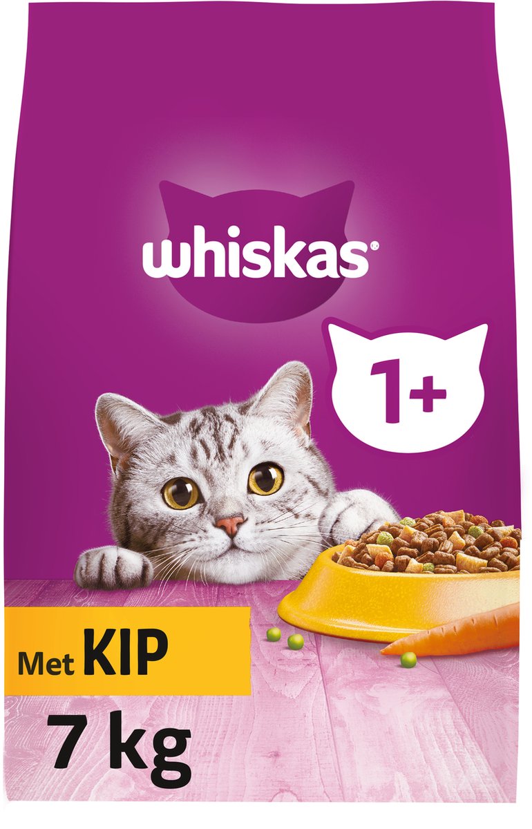 perspectief atleet praktijk Whiskas 1+ Kattenbrokken - Kip - zak 1 x 7 kg | bol.com