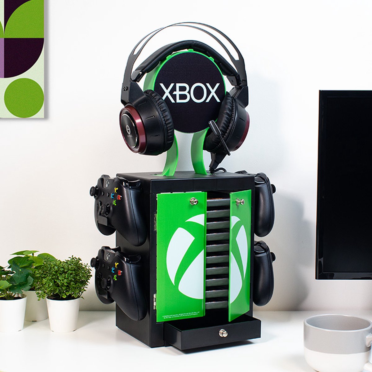 Numskull - Xbox Geïnspireerde Gaming Locker voor 4 Controllers - 10 Games - 1 Headset thumbnail 2